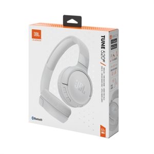 Audífonos Inalámbricos JBL Tune 520BT Blancos – Bluetooth con Sonido Pure Bass y Batería de Larga