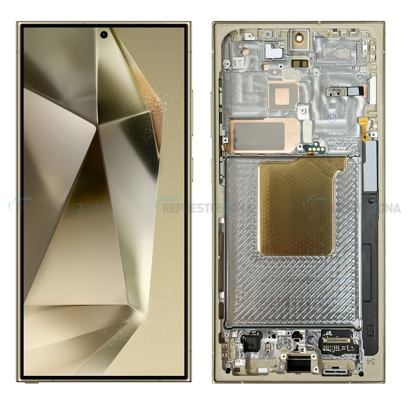 Pantalla Samsung Galaxy S25 Ultra Con Marco Dorado – Incluye Instalación imagen principal