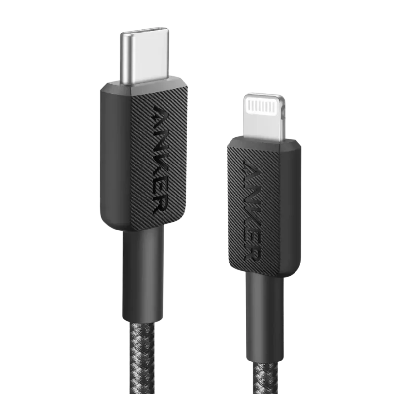 Anker Cable Conector 322 USB-C a Lightning - Trenzado de 6 Pies, black