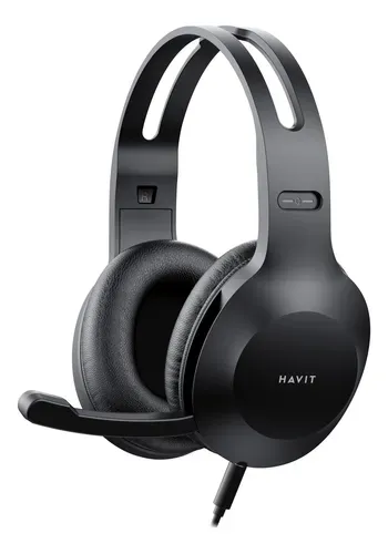 H220D - HAVIT H220D - AUDIFONOINALAMBRICO CON MICROFONO, 3.5MM, NEGRO