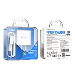 Cargador HOCO C76 Pro US Majestic de un Solo Puerto PD30W, Incluye Cable de Carga Tipo-C a Tipo-C