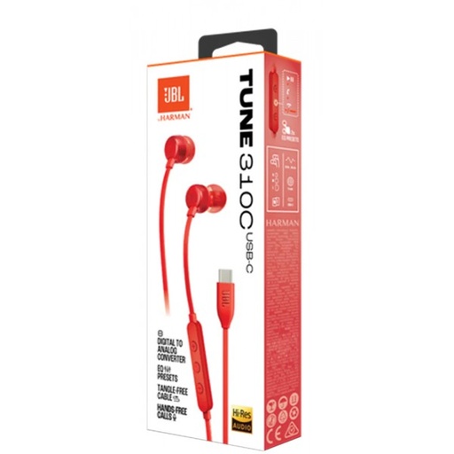 Audífonos JBL Tune 310C USB-C Blanco / White con Cable Tipo C – Sonido Pure Bass y Micrófono Integrado