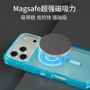 Cover iPhone Defender 360 MagSafe Antigolpes – Case Transparente Protección Total (13promax, CELESTE) - NEGRO: 13promax,