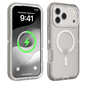 Cover iPhone Defender 360 MagSafe Antigolpes – Case Transparente Protección Total (16 PRO, NEGRO) - NEGRO: