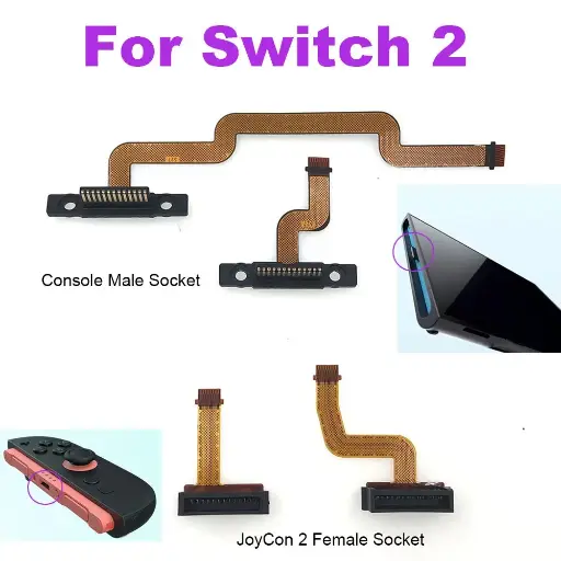 Flex Control Nintendo Switch 2 (Izquierdo + Derecho) – Flex Completo para socket joycon en consola