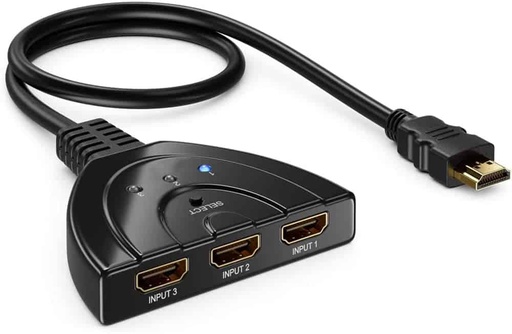 3-Port 4k HDMI Switch With Pigtail Cable-3x1 Multi-Device Selector Hub