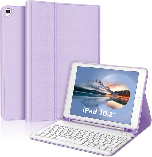 Funda con Teclado Bluetooth para iPad Air 11" M3 (2024) - Smart Keyboard Case (LILA) - Colores: LILA