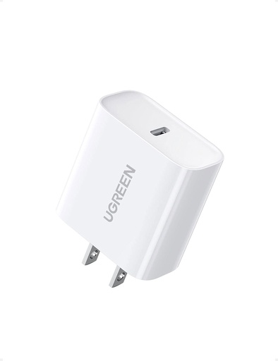 Cargador de Pared UGREEN 20W USB-C Carga Rápida PD para iPhone y Android