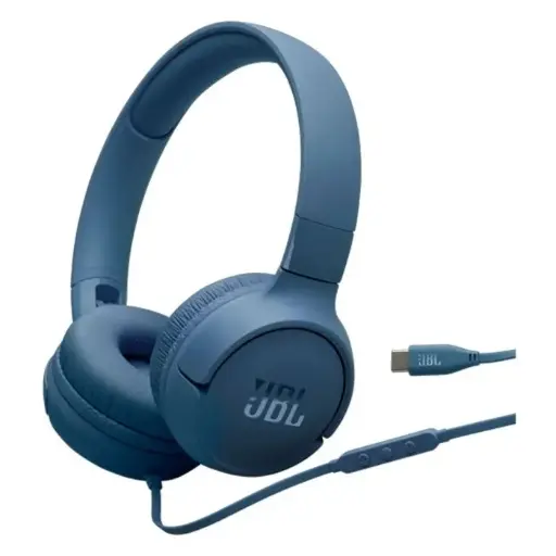 Audífonos On-Ear JBL Tune 520C USB-C con Micrófono y Sonido Pure Bass (AZUL) - Colores: AZUL