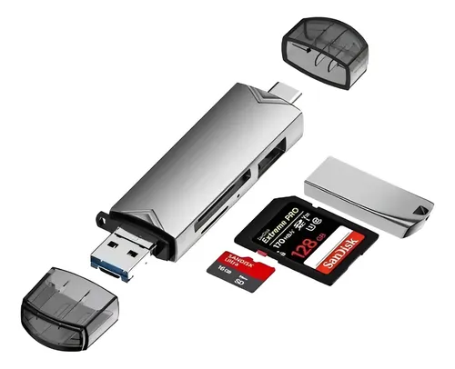 Lector de Tarjetas 5 en 1 Marvers USB 3.0 y USB-C para Android/PC