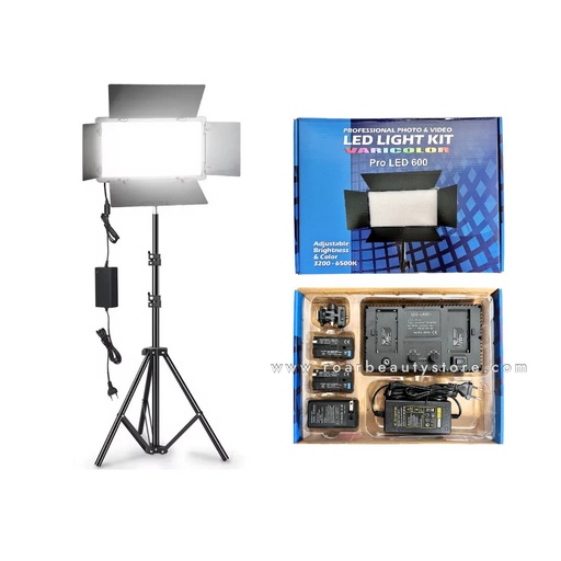 Kit de Iluminación Profesional Pro LED 600 luz Calidad y Luz Fría – 3200-6500K