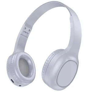 Audífonos Bluetooth Hoco W46 Charm - Headset Inalámbrico y Auxiliar con Micrófono, Bluetooth 5.3 y Hasta 20 Horas de Uso Griz Azulado