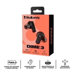 Audífonos Inalámbricos Skullcandy Dime 3 - Bluetooth True Wireless con Micrófono y Estuche de Carga - negro