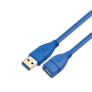 Cable de Extensión USB 2.0 Macho a Hembra 3 Metros Nycetek - Conector Chapado en Oro para Alta Velocidad - Compatible con PC y Laptop