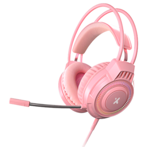 Khione | Audífonos estéreo multiplataforma con iluminación LED para videojuegos XTH-564 Xtech Hdst Gaming Pink Wrd Light 3.5mm+USB XTH-564