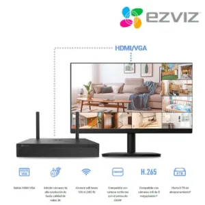 EZVIZ X5S NVR 8 Canales - Grabador DVR/NVR para Cámaras de Seguridad con HDMI y VGA