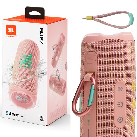[JBLFLIP7PINK] Bocina Bluetooth Portátil JBL Flip 7 Original - Pink (Rosa) | Sonido JBL Pro con AI Sound Boost, IP68 Impermeable/Antigolpes, hasta 16h, Auracast, USB‑C