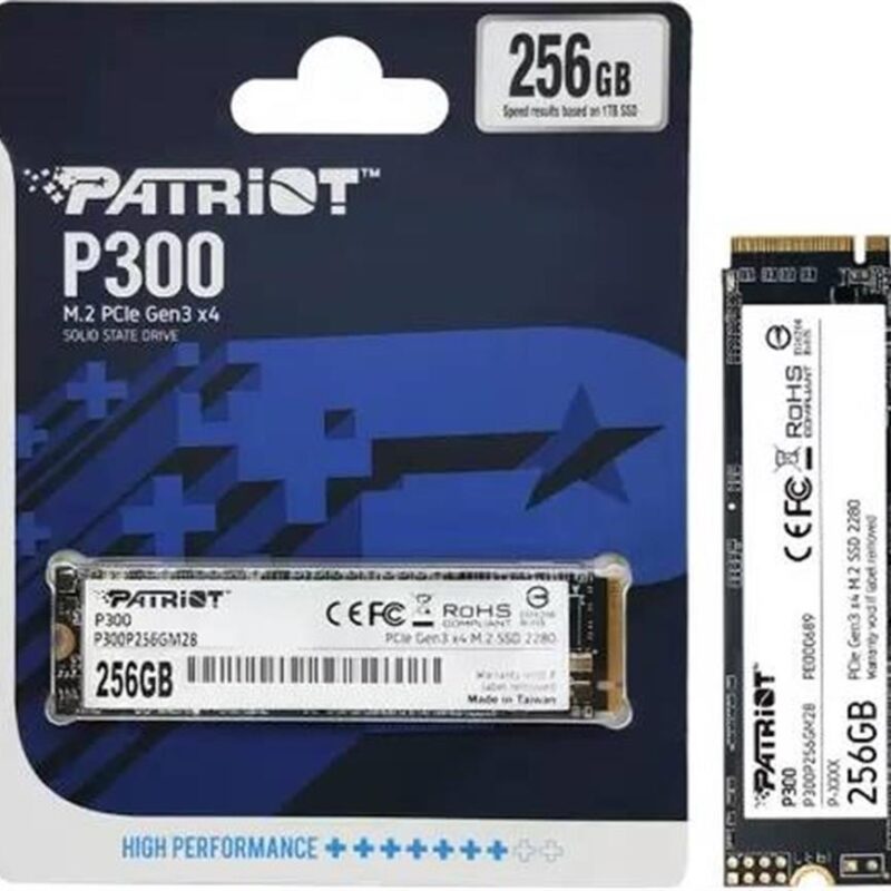 [R-R-3PM-P300] Disco Sólido Patriot P300 256GB M.2 NVMe PCIe Gen3 x4, SSD de Alta Velocidad para Laptop y PC