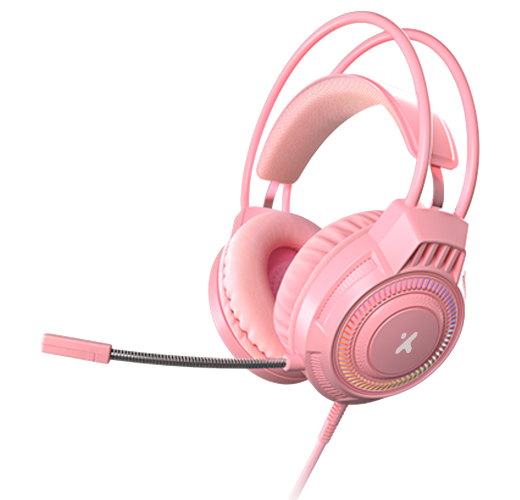 [ODOO-4420] Khione | Audífonos estéreo multiplataforma con iluminación LED para videojuegos XTH-564 Xtech Hdst Gaming Pink Wrd Light 3.5mm+USB XTH-564