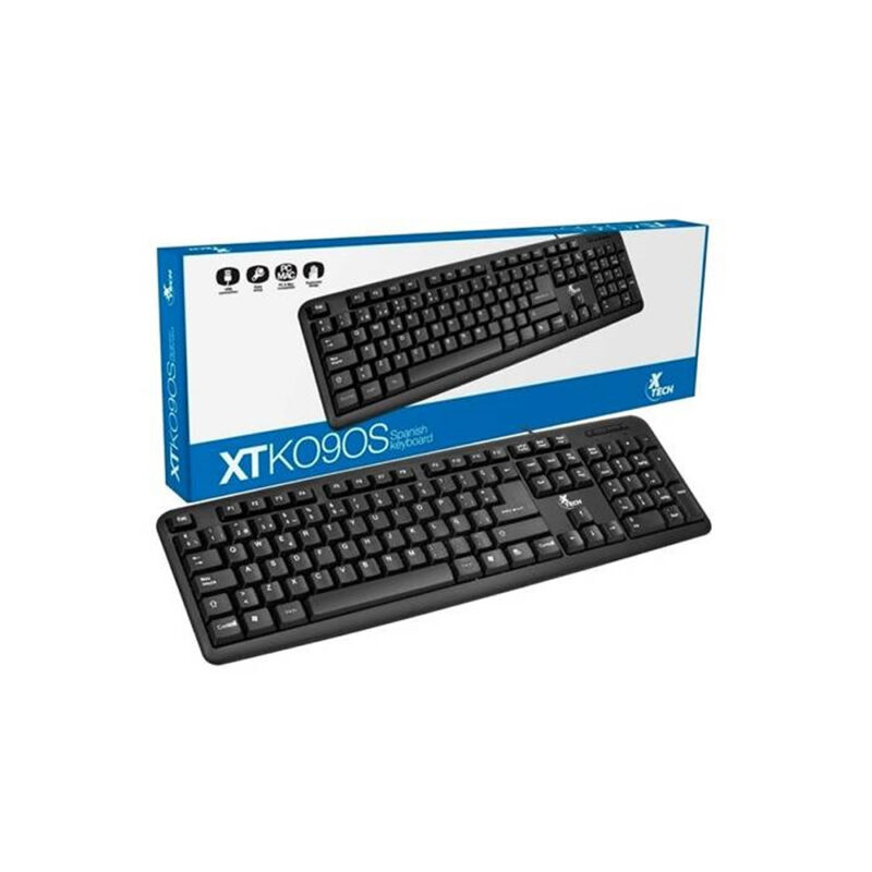 [XTK-092S] Xtech Standard Wired Keyboard USB Spanish Black XTK-092S