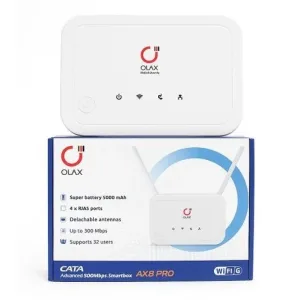 Router Módem 4G LTE Olax AX8 Pro Wi-Fi 6 300 Mbps Batería 5000 mAh