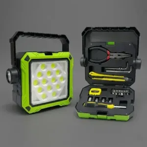 Lámpara LED Recargable de Trabajo GDSUPER con Kit de Herramientas Integrado