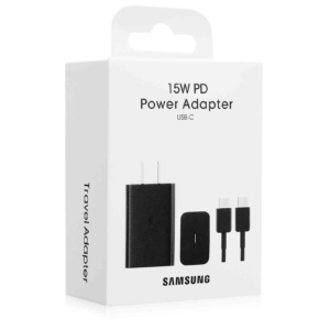 Cargador Samsung 15W USB-C con Cable Tipo C - Adaptador de Carga Rápida Compatible Galaxy Negro