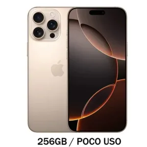 Apple iPhone 16 Pro Max Usado 256GB E-SiM Titanium Desert, Bateria 99%, Poco Uso
