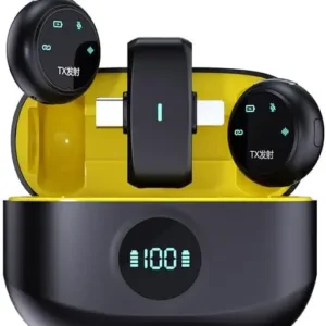 K31pro Micrófono inalámbrico de solapa para iPhone Android, 2 en 1 magnético y solapa de abrazadera, sonido de estudio con cancelación de ruido de 1 clic banxye ultraligero con 1 clic, micrófono de solapa para grabación de video