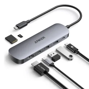 Hub USB-C Anker Nano 7 en 1 con HDMI 4K@60Hz, Carga PD 100W y Datos 5Gbps para Laptops y Tablets