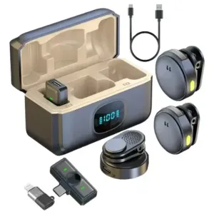 Microfono Q8 con adaptador lightning y RX tipo c