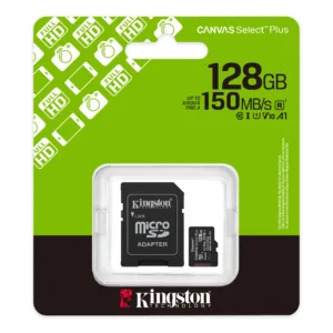 MEMORIA MICRO SDXC 128GB KINGSTON CLASE 10 UHS-I U1 150 MB/S SDCS3/256GB PARA CÁMARAS DEPORTIVAS Y DRONES