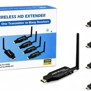 Extensor HDMI Inalámbrico Full HD 1080p - Transmisor a Múltiples Receptores⁠ (1 TX y 4 RX)- Distancia de 50M