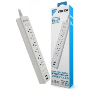 Forza FSP-612USBW Surge Pr 110/220V 1200J 6-NEMA 2