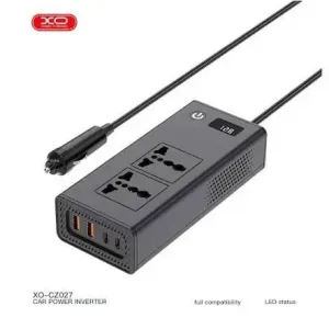 XO-CZ027 Inversor de Corriente para Auto 200W con Display LED y Puertos USB/Type-C