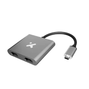 Xtech USB Type C male to Dual HDMI female Adapter metal